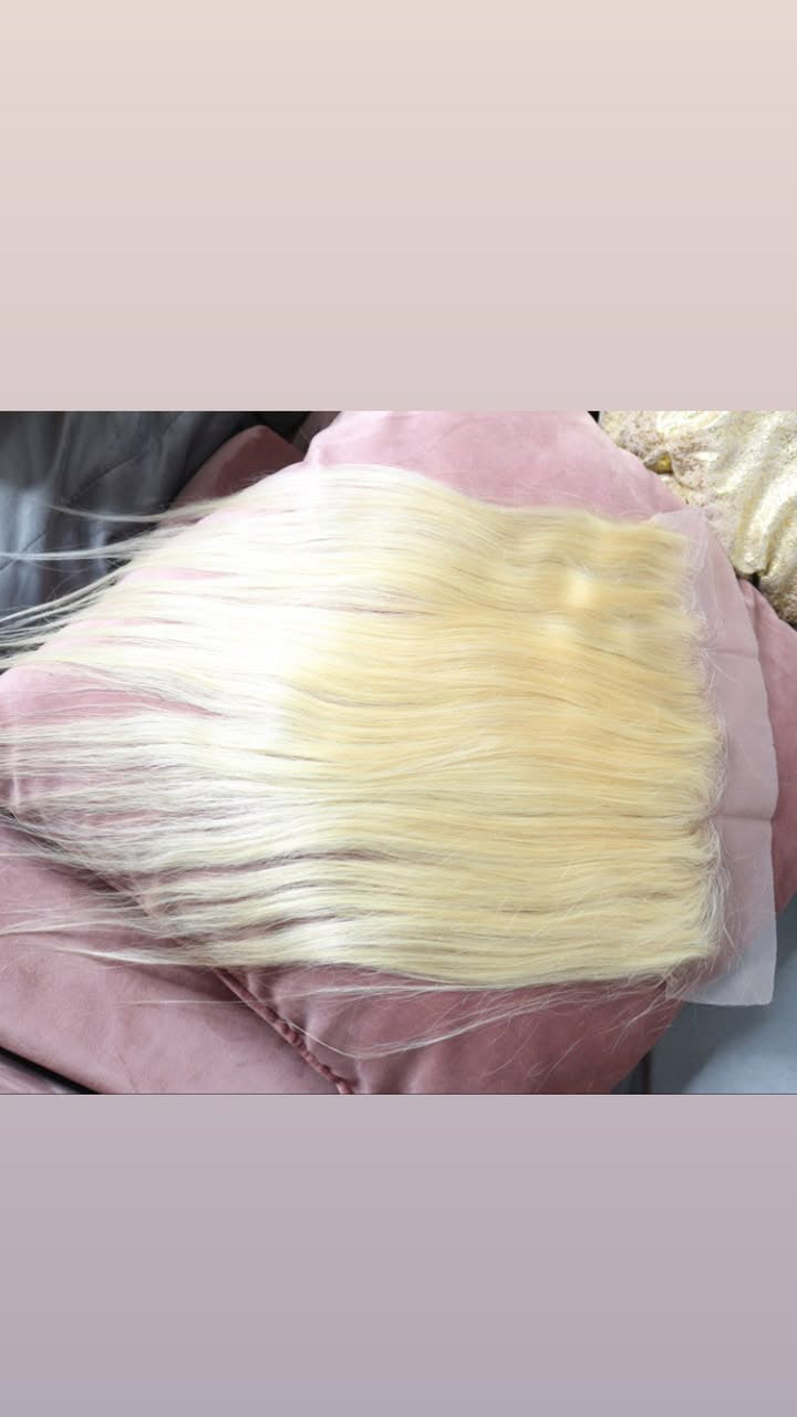 613 Blonde Straight 3 Bundles with 13x4 Frontal